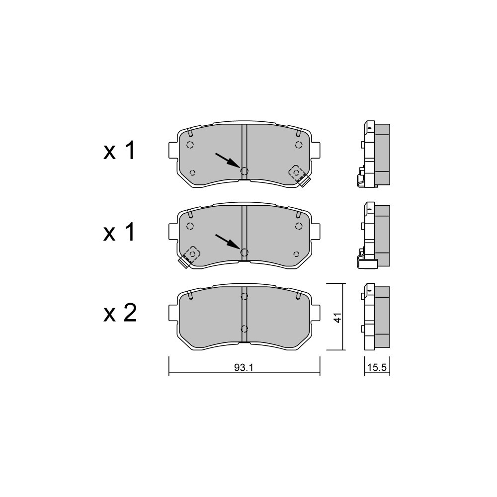 Plaquettes de frein GT2i Club Arrière pour HYUNDAI Kona I (OS) / Kauai 1.6 T-GDi 4WD 199cv 2017-06-01- - GT-PC7411 - 3666618588216