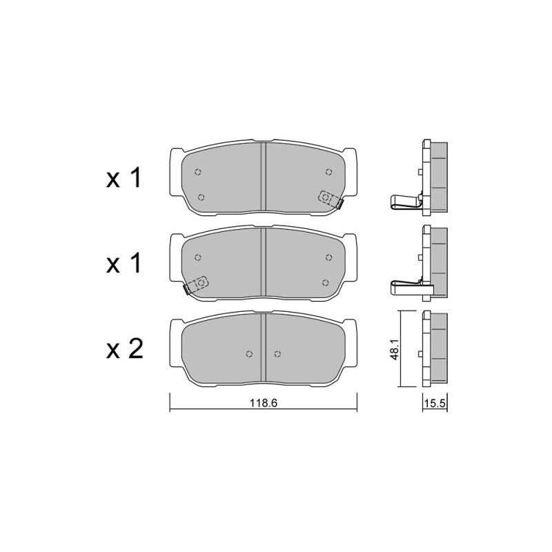 GT2i Club remblokken achter voor KIA Sorento I (JC) 1.8 EXS Flex 141pk 2002-08-01- - GT-PC7430 - 3666618588223