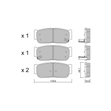 Pastiglie freno posteriori GT2i Club per KIA Sorento I (JC) 1.8 EXS Flex 141cv 2002-08-01-