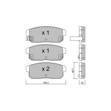 GT2i Club Rear brake pads for NISSAN Maxima IV / Maxima QX SW (A32) 3.0 QX 194cv 1997-10-01-2000-12-01