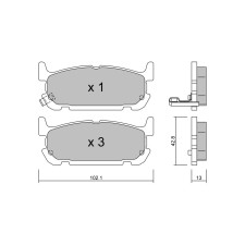 Plaquettes de frein GT2i Club Arrière pour MAZDA MX-5 II (NB) / Roadster 1.8 146cv 1998-01-01-2005-10-01