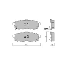 Pastiglie freno posteriori GT2i Club per MAZDA MPV II (LW) 3.0 i V6 200cv 1999-09-01-2006-12-01