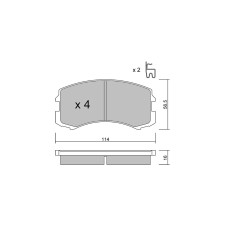 Plaquettes de frein GT2i Club Avant pour MITSUBISHI Mirage V Hatchback (CJ_A) 1.8 4WD 207cv 1995-09-01-2003-07-01
