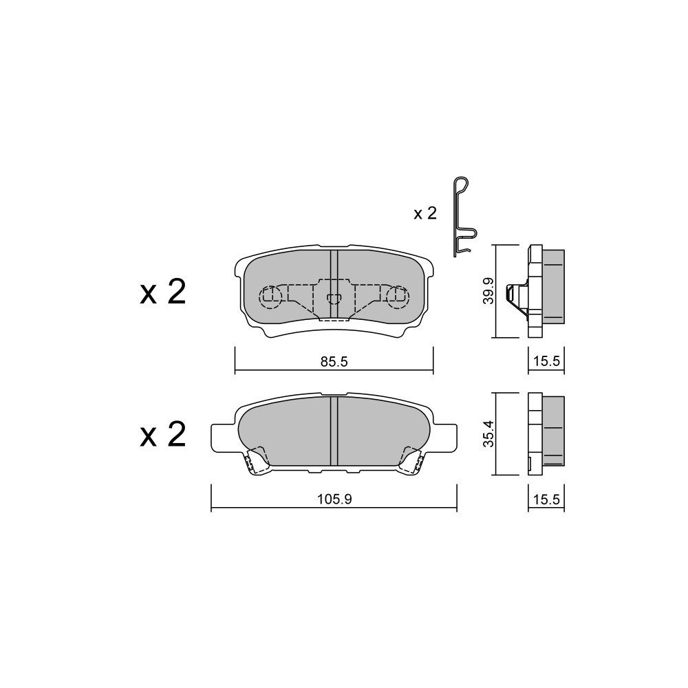 GT2i Club remblokken achter voor MITSUBISHI Lancer V SW (CB_W, CD_W) 290pk 1992-12-01-2007-12-01 - GT-PC7530 - 3666618588315