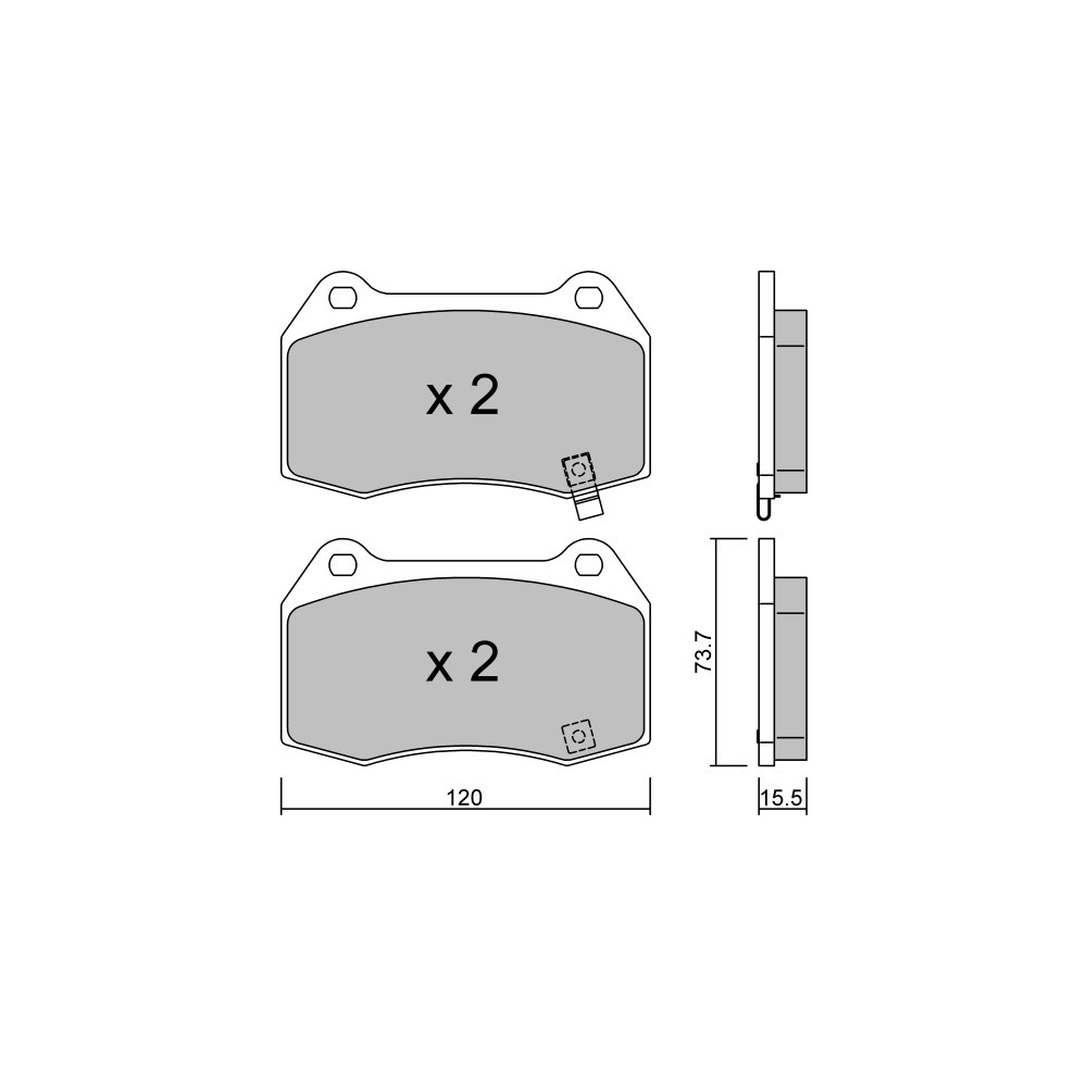 GT2i Club Front brake pads for NISSAN 350 Z (Z33) 3.5i V6 24V 2003-09 - Brake calipers Brembo - GT-PC7540 - 3661768238042