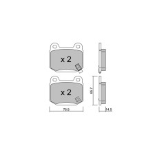 Remblokken GT2i Club Achter voor SUBARU Impreza (GE-GH-GR-GV) 2.5i 16V T 4wd WRX STi 08-14 - Brembo remklauwen - GT-PC7550 - 3661768238035