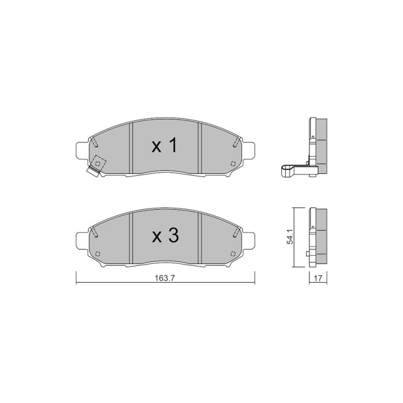 GT2i Club Avant remblokken voor NISSAN Pathfinder III (R51) 4.0 4WD 270pk 2005-01-01- - GT-PC7590 - 3666618588339