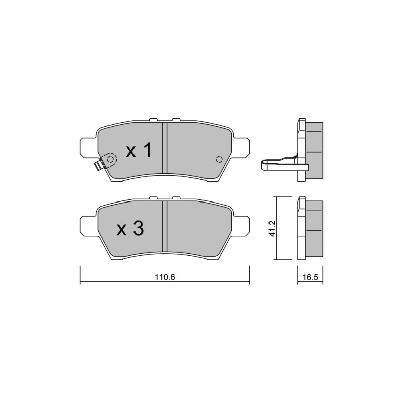 GT2i Club Rear brake pads for NISSAN Pathfinder III (R51) 4.0 4WD 270cv 2005-01-01- - GT-PC7600 - 3666618588353