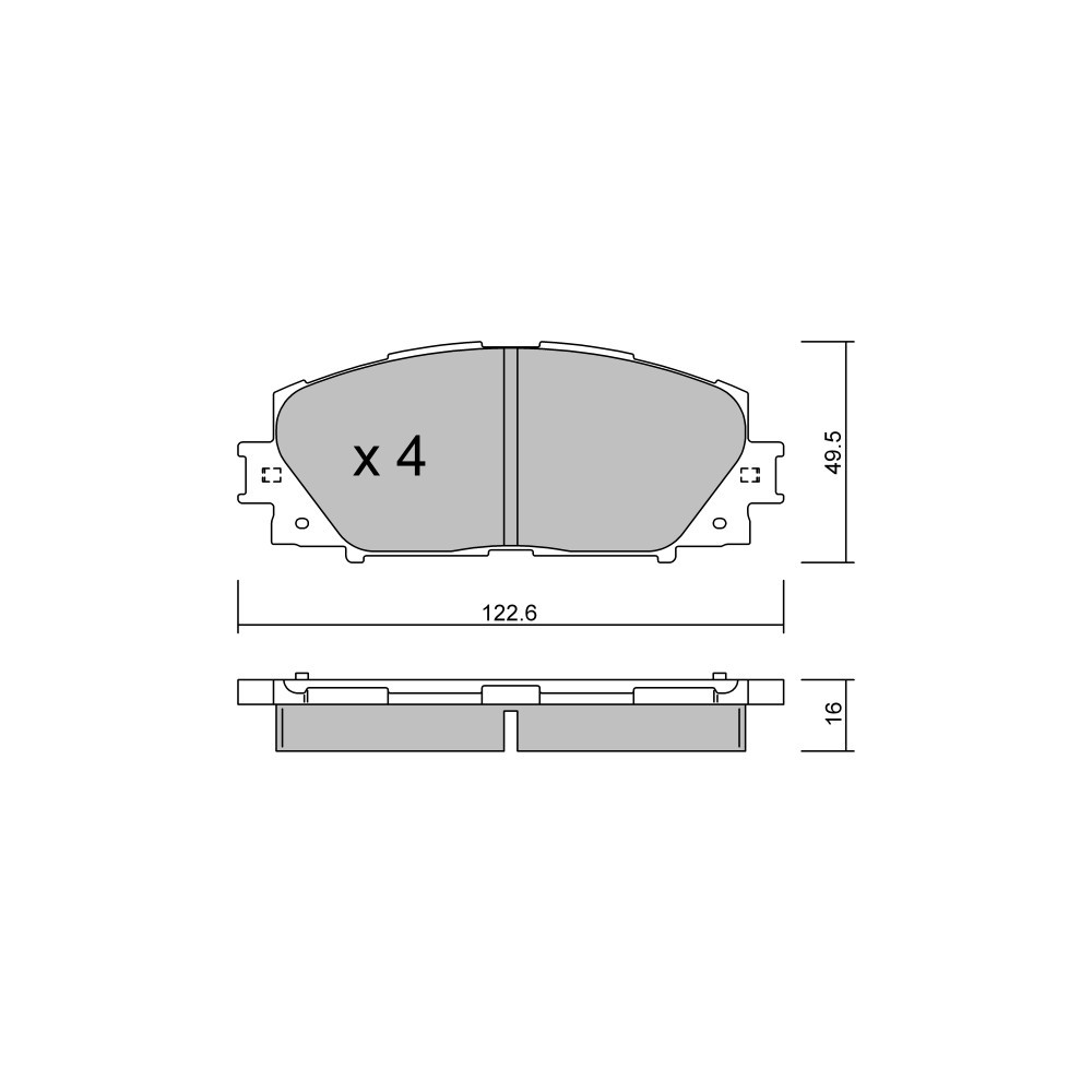 GT2i Club Front brake pads for TOYOTA Prius IV (_W3_) 1.8 Hybrid (ZVW3_) 136cv 2008-06-01- - GT-PC7611 - 3666618588377