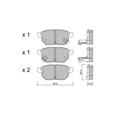 Plaquettes de frein GT2i Club Arrière pour TOYOTA Auris I (_E15_)/ Corolla/ Blade 1.8 (ZRE152_) 147cv 2006-10-01-2012-09-01
