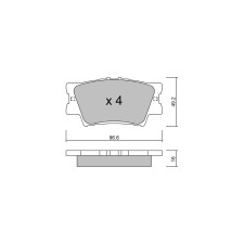 GT2i Club Rear brake pads for TOYOTA Rav 4 IV (_A4_) 3.5 XLE (GSV70) 310cv 2012-12-01-2019-09-01