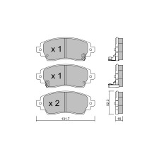 Plaquettes de frein GT2i Club Avant pour TOYOTA Corolla VI Liftback (_E11_) 2.4 (ACV30) 164cv 1997-04-01-2002-01-01