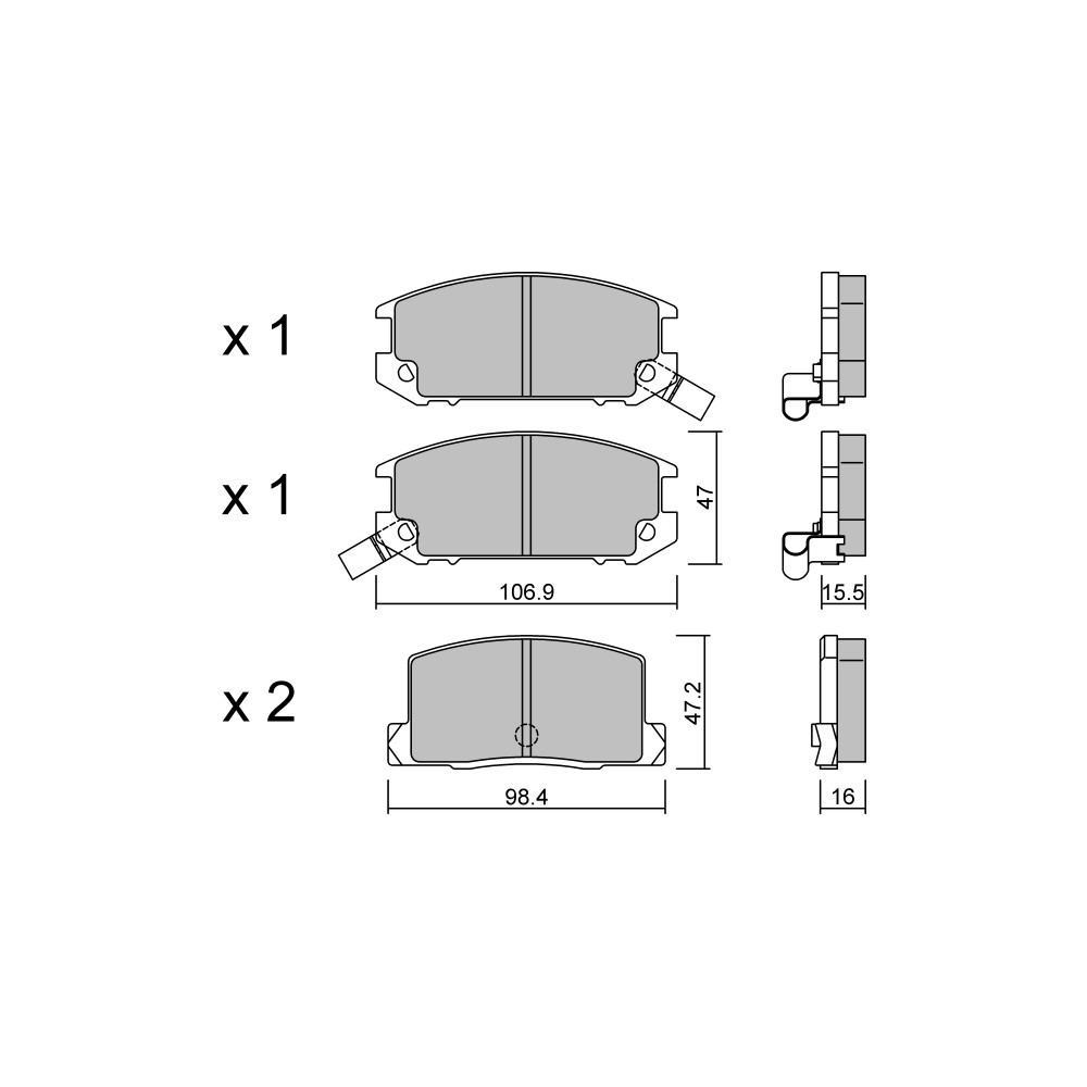 Plaquettes de frein GT2i Club Arrière pour TOYOTA MR 2 II (SW2_) 2.0 16V (SW20_) 176cv 1989-12-01-2000-05-01 - GT-PC7700 - 3666618588469