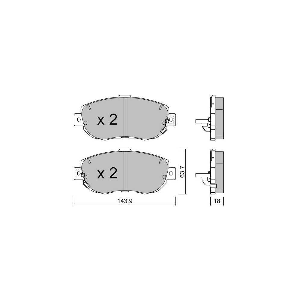GT2i Club Front brake pads for LEXUS SC II Cabrio (UZZ40_) / Soarer 430 (UZZ40_) 332cv 2001-01-01-2010-07-01 - GT-PC7720 - 3666618588476