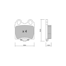 Plaquettes de frein GT2i Club Arrière pour LEXUS SC II Cabrio (UZZ40_) / Soarer 430 (UZZ40_) 332cv 2001-01-01-2010-07-01