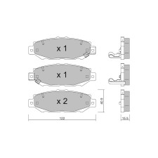 Plaquettes de frein GT2i Club Arrière pour TOYOTA Crown V Sedan (_S14_, _S15_, _S13_) 3.0 (JZS147) 279cv 1991-08-01-2002-07-01