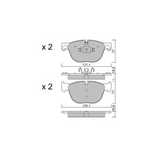 GT2i Club Avant remblokken voor BMW X6 I (E71, E72) 4.6 is 347pk 2007-06-01-2014-07-01 - GT-PC7860 - 3666618588605
