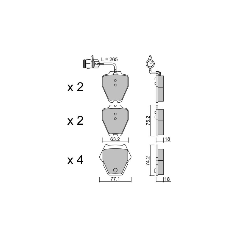 GT2i Club Avant remblokken voor AUDI A8 I (4D2, 4D8) 4.2 quattro 305pk 1994-03-01-2002-09-01 - GT-PC7900 - 3666618588650
