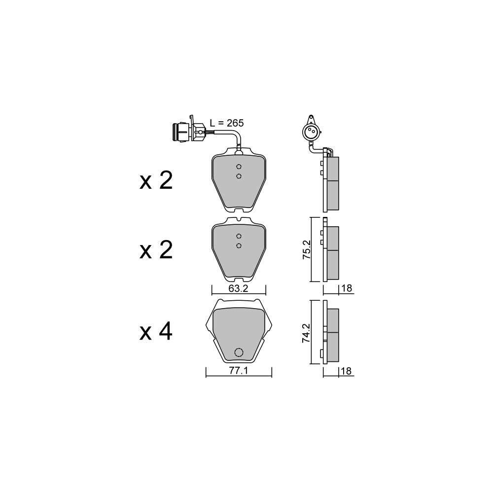 GT2i Club Avant remblokken voor AUDI A8 I (4D2, 4D8) 4.2 quattro 305pk 1994-03-01-2002-09-01 - GT-PC7900 - 3666618588650