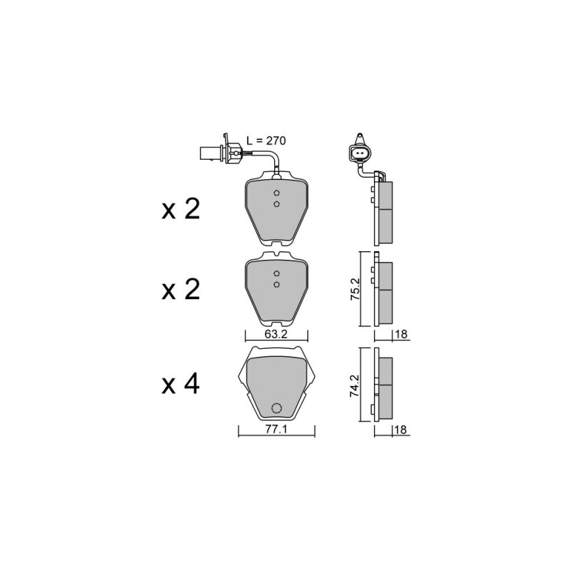 GT2i Club Avant remblokken voor AUDI A6 II (4B2, C5) S6 quattro 340pk 1997-01-01-2005-12-01 - GT-PC7901 - 3666618588667
