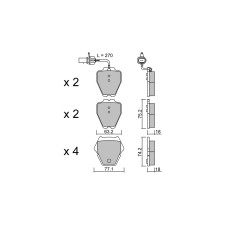 Plaquettes de frein GT2i Club Avant pour AUDI A6 II (4B2, C5) S6 quattro 340cv 1997-01-01-2005-12-01