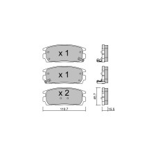 Plaquettes de frein GT2i Club Arrière pour OPEL Antara (L07) 3.2 V6 228cv 2006-05-01-2017-08-01