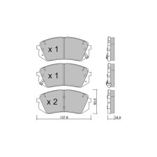 Plaquettes de frein GT2i Club Avant pour KIA Sportage III (SL) 2.0 GDI AWD 264cv 2010-06-01-2016-12-01