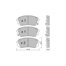 GT2i Club Avant remblokken voor HYUNDAI Kona I (OS) / Kauai EV 204pk 2017-06-01- - GT-PC7991 - 3666618588773