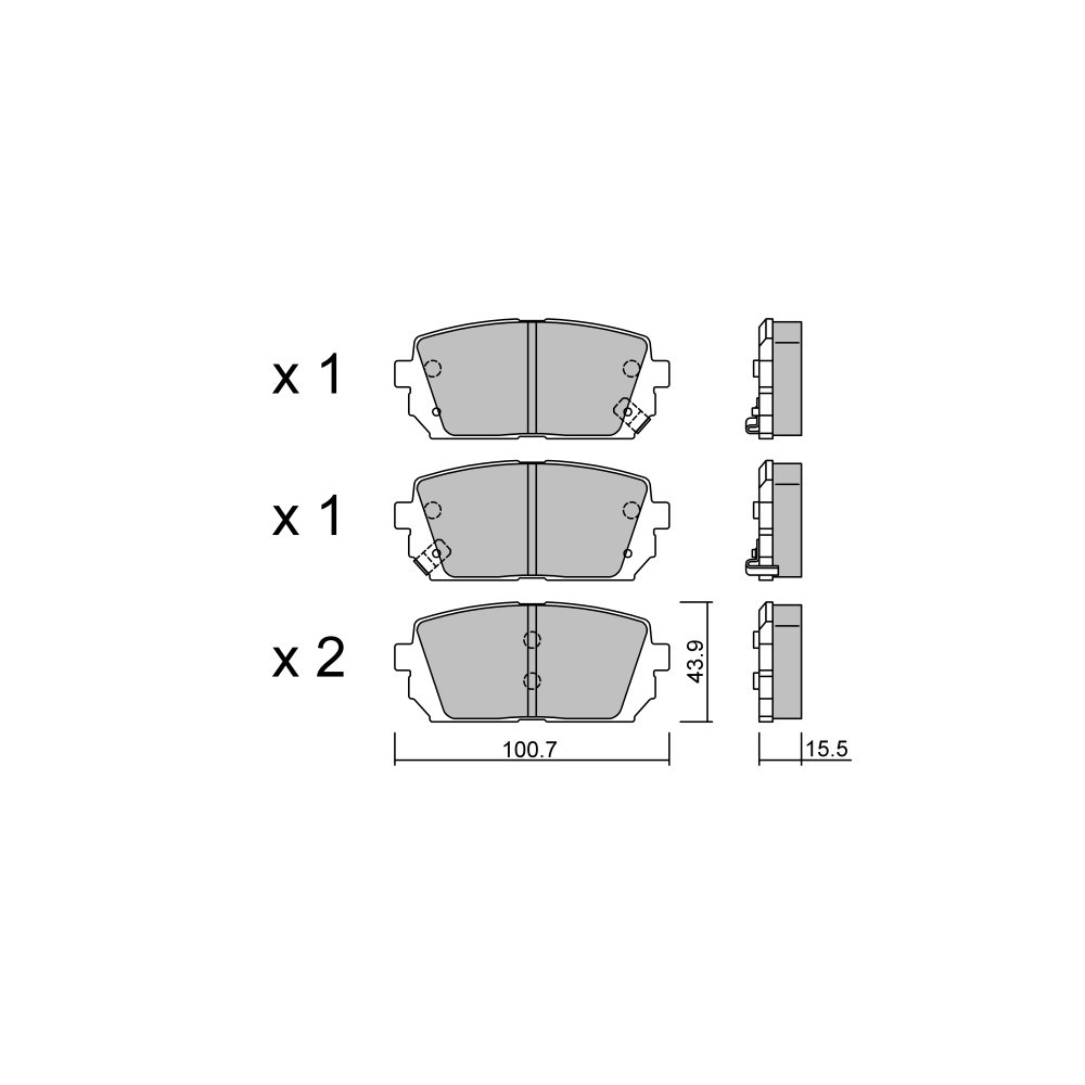 GT2i Club remblokken achter voor KIA Carens III MPV / Space wagon (UN) 2.0 CVVT 151pk 2006-05-01-2013-12-01 - GT-PC8000 - 3666618588780