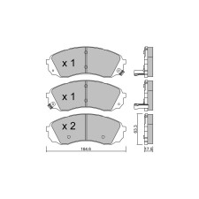 Pastiglie freno anteriori GT2i Club per HYUNDAI H-1/Starex MPV/Space wagon (A1)/Satellite/H200 3.5 CVVT 277cv 1997-06-01-