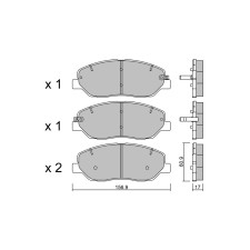 GT2i Club Front brake pads for HYUNDAI Santa Fe II (CM) 3.5 4WD 286cv 2005-01-01-2012-12-01