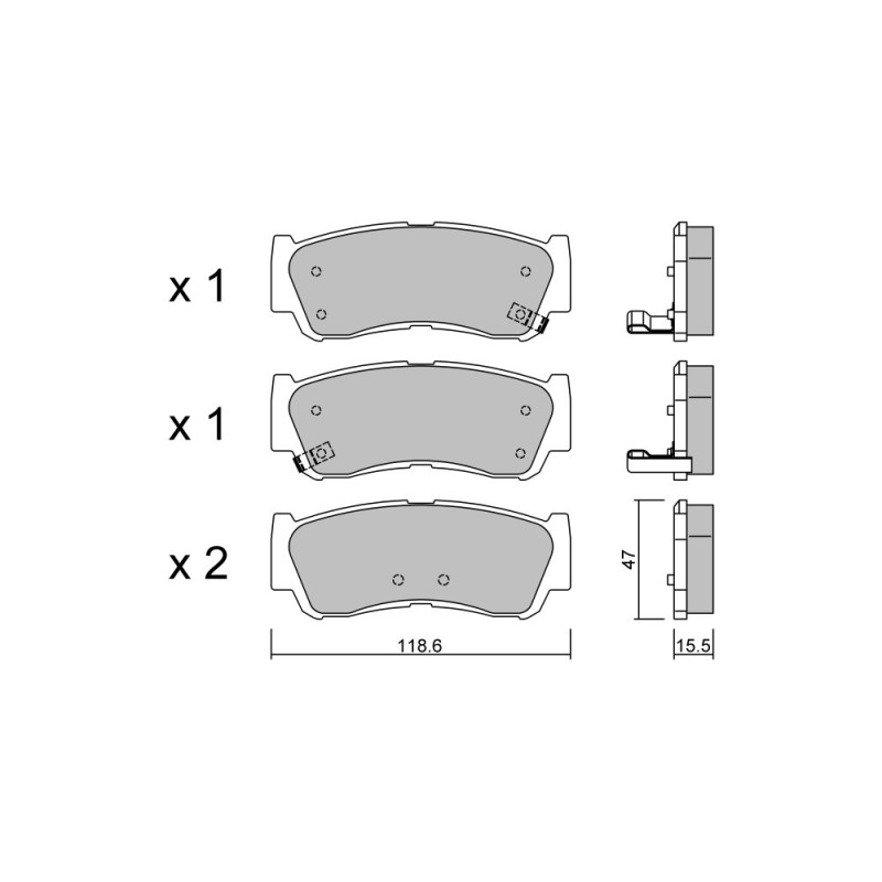 GT2i Club achterremblokken voor HYUNDAI Santa Fe II (CM) 3.3 245pk 2005-01-2012-12-01 - GT-PC8040 - 3666618588827