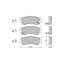 GT2i Club achterremblokken voor HYUNDAI Santa Fe II (CM) 3.3 245pk 2005-01-2012-12-01 - GT-PC8040 - 3666618588827