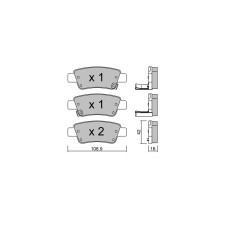 Pastiglie freno posteriori GT2i Club per HONDA CR-V III (RE_) 2.4 188cv 2006-06-01-