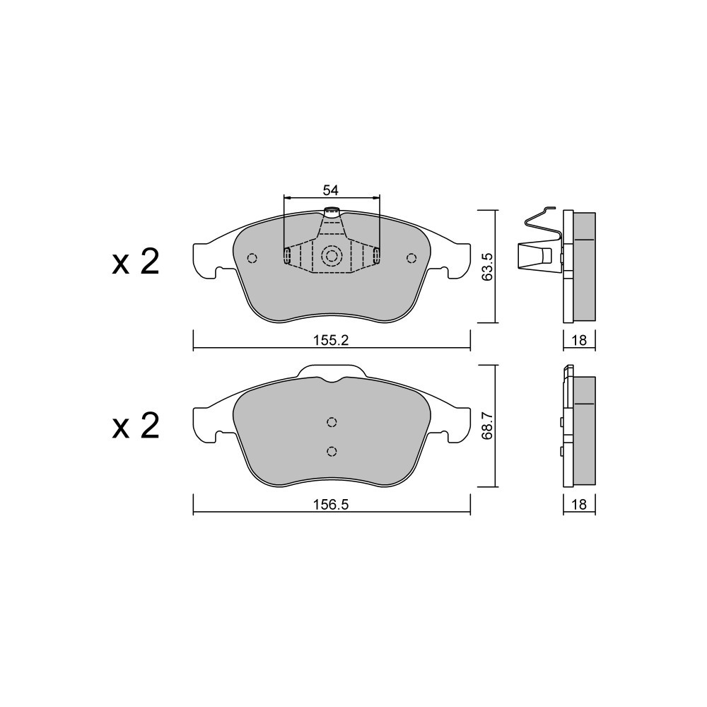 GT2i Club Avant remblokken voor RENAULT Latitude (L70_) 2.5 DCi 181pk 2010-07-01- - GT-PC8190 - 3666618588940