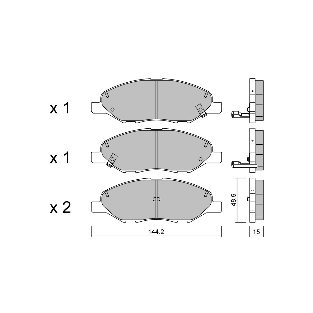 GT2i Club Front brake pads for NISSAN Tiida I Sedan (SC11)/ Tiida Latio 1.8 4x4 130cv 2004-10-01-2013-06-01 - GT-PC8270 - 3666618589008