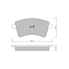 GT2i Club Front brake pads for MERCEDES BENZ Citan Combi (415) 3.2 V6 (F68) 211cv 2012-11-01-2021-08-01