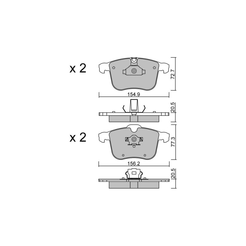 GT2i Club Avant remblokken voor SAAB 9-3 II SW (YS3F) 2.8 Turbo V6 277pk 2005-03-01-2015-02-01 - GT-PC8290 - 3666618589046
