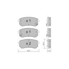Plaquettes de frein GT2i Club Arrière pour KIA Picanto I (SA) / Morning 1.6 HDi 93cv 2004-04-01-2011-09-01
