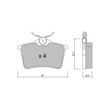 Plaquettes de frein GT2i Club Arrière pour PEUGEOT 308 I SW (4E_, 4H_) 2.0 HDi 164cv 2007-09-01-2014-10-01