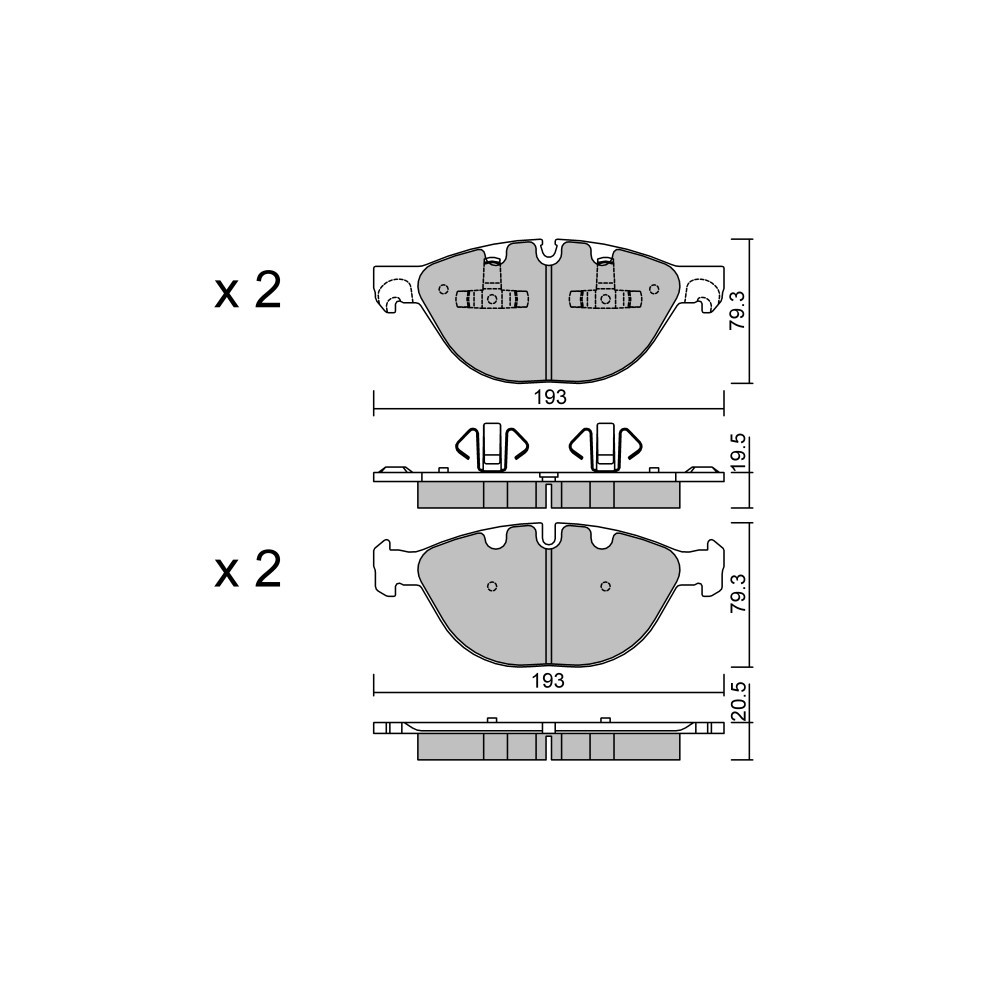 GT2i Club Front brake pads for BMW X6 I (E71, E72) xDrive 50 i 449cv 2007-06-01-2014-07-01 - GT-PC8390 - 3666618589152