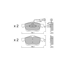 GT2i Club Avant remblokken voor LANCIA Delta III (844_) 1.9 D Multijet 191pk 2008-08-01-2014-08-01 - GT-PC8401 - 3666618589176