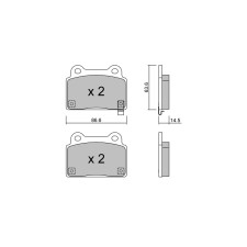 Plaquettes de frein GT2i Club Arrière pour MITSUBISHI Lancer/Carisma 2.0i 16V Turbo 4wd EVo X 08-13 - Etriers de frein Brembo