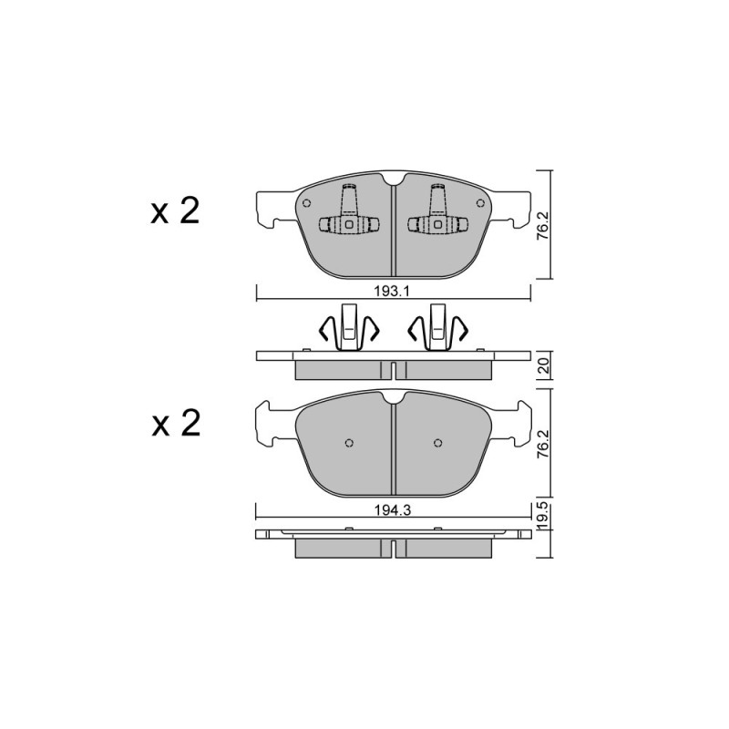 GT2i Club Avant remblokken voor VOLVO XC90 I (275) 4.2 XKR 396pk 2002-06-01-2014-12-01 - GT-PC8510 - 3666618589251