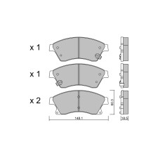 GT2i Club Front brake pads for OPEL Astra J (P10) 1.4 Turbo (68) 141cv 2009-09-01-2015-10-01