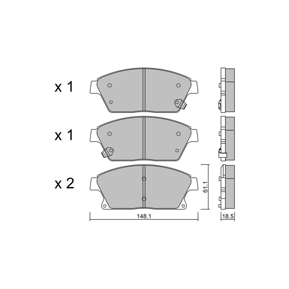 GT2i Club Front brake pads for OPEL Astra J 1.6i 16V Turbo, 1.8i 16V 2010-15 - Brake calipers Bosch  - GT-PC8560 - 3666618589329