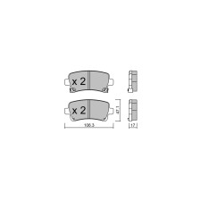 GT2i Club remblokken achter voor OPEL Insignia A (G09) 2.8 V6 Turbo OPC 4x4 (69) 325pk 2008-07-01-2017-03-01 - GT-PC8610 - 3666618589374
