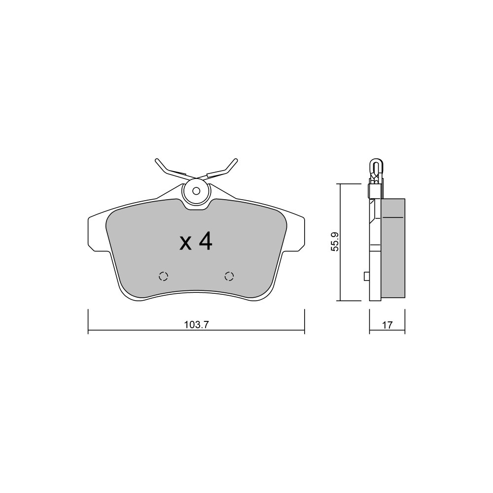 GT2i Club Rear brake pads for PEUGEOT Rcz 1.6i 16V THP 156-165 hp, 2.0HDi 163hp 10-15 - Brake calipers Girling - GT-PC8720 - 3666618589435