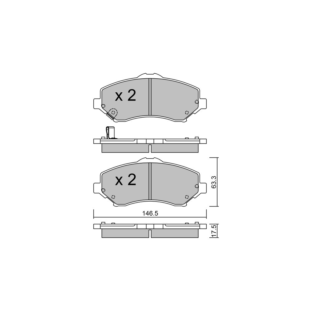 GT2i Club Avant remblokken voor JEEP Wrangler III (Jk) 2.8CRD, 3.0 V6 , 3.6 V6 , 3.8 V6 06-17 - Bosch remklauwen - GT-PC8790 - 3666618589466