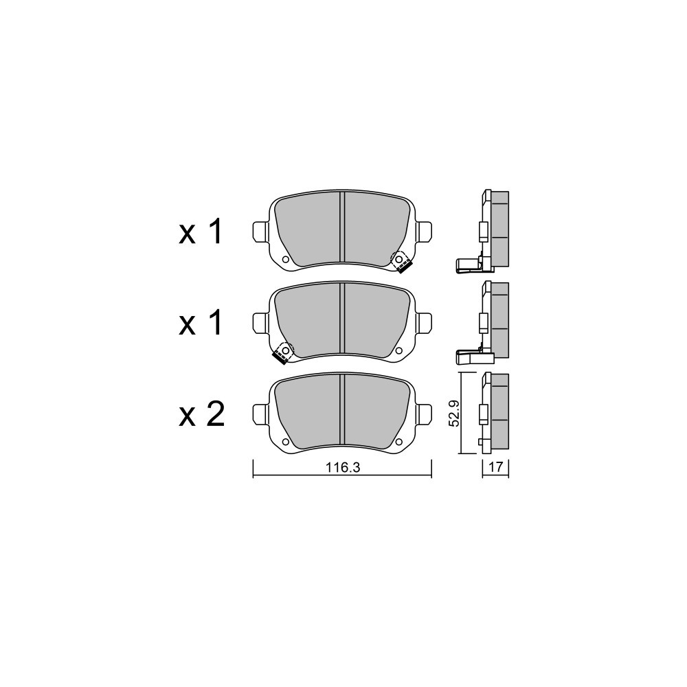 GT2i Club Rear brake pads for FIAT Freemont (345_) 3.6 283cv 2011-08-01- - GT-PC8810 - 3666618589497